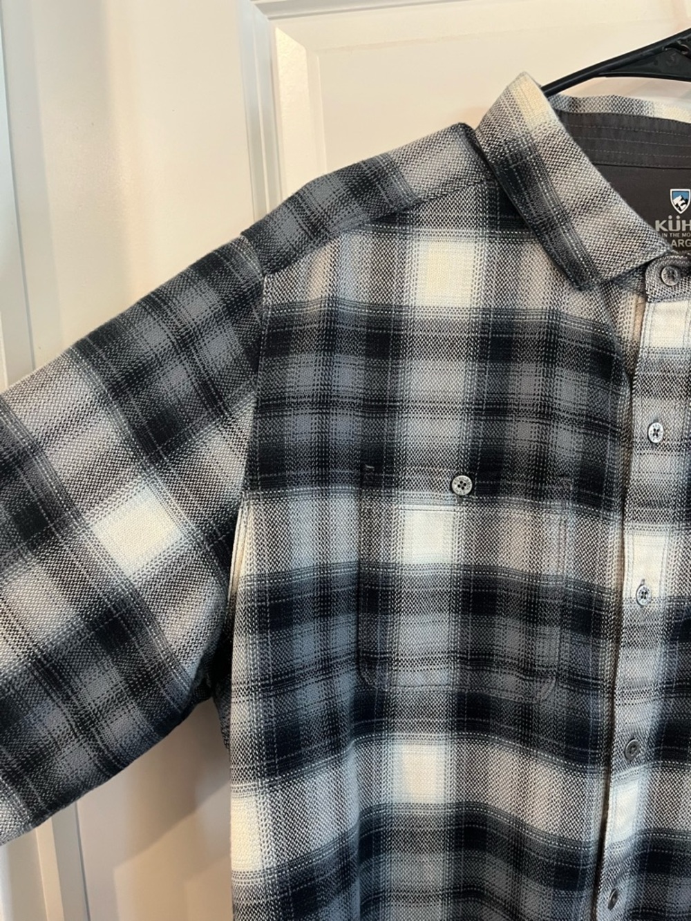Kuhl Men's Black Gray & White Plaid Button-Down Shirt - Picture 2 of 6